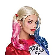 Suicide Squad DC Universe Comics Batman Harley Quinn Pink Blue Wig