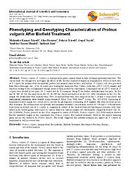Proteus Vulgaris Characteristics – Biofield Treatment Analysis