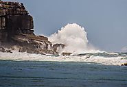 Large swell smashing Bowen Island