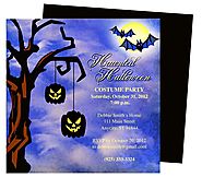 Batty Halloween Party Invitation Template
