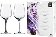 Eisch Superior All Purpose Red Wine Sensis Plus Lead-Free Crystal Wine Glass (Set of 2), 21 oz, Clear