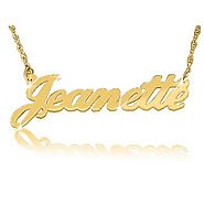 Jeanette Style Solid Gold Name Necklace