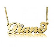 Carrie Style Diamond Gold Name Necklace