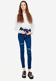 Ripped Skinny Jeans - Momokrom
