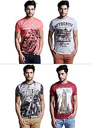 Printed T-Shirt Mania: Pack of 4 Printed T-Shirts By Henry Hudson