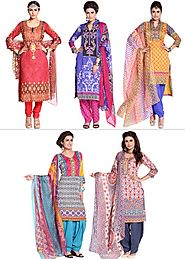 Zoha - Super Combo of 5 Printed Ready To Stitch Suits
