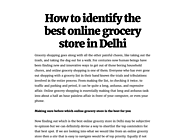 How to identify the best online grocery store in Delhi