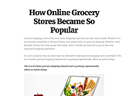 How Online Grocery Stores Became So Popular