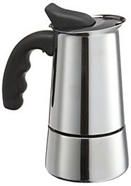 Primula 6-Cup Espresso Maker - Finely Crafted Stainless Steel - Stay-Cool Silicone Handle and a Flip Top Lid - For Us...