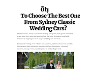 How To Choose The Best One From Sydney Classic Wedding Cars?