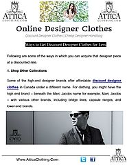 Discount Designer Clothes Canada