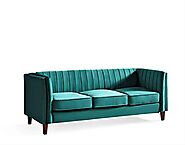 Container Furniture Direct Modern Luxury Velvet Couch for Living Room with High Density Foam, Soft Fabric Upholstery,...