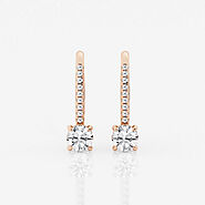 Classic Drop Diamond Earrings (14K Rose Gold)