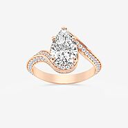 Pear-Cut Swirl Diamond Ring (14K Rose Gold)