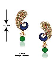 Designer Peacock Earring Studded With Pearl