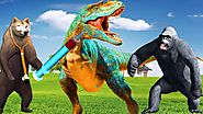 Dinosaurs Videos for Children | Bear Doctor | Gorilla Fighting | 3D Dinosaurs Movies For Children