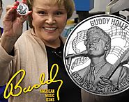 Elemetal – Moneda de plata 2oz Buddy Holly.  Serie iconos música americana