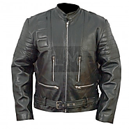 Terminator 3 - T3 Arnold Schwarzenegger Black Biker Leather Jacket