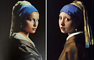Laetitia Casta as Johannes Vermeer’s Girl with a Pearl Earring (1665). Covered in Elle France (1998)