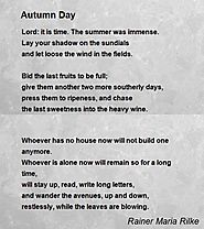 Autumn Day Poem by Rainer Maria Rilke - Poem Hunter