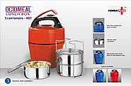 Website at http://www.goldendaysindia.com/Product/Personal-Use/H87-Power-Plus-Octomeal-Lunch-box-3-containers-steel-/692