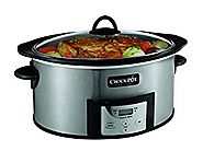Crock-Pot , 6-Quart, Countdown Programmable Oval Slow Cooker with Stove-Top Browning, Stainless Finish SCCPVI600-S