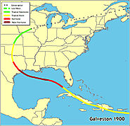 Path of the 1900 Galveston Hurricane