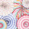 Toot Sweet Spotty & Stripey Paper Fan Decoraton Pack at the party cupboard