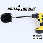 Drill Powered Nylon Bristle Cleaning Brush with Long Reach Extension