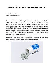Phen375 an effective weight loss pill