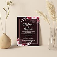 WHITE MATTE WEDDING INVITATION : C-VELVET TOUCH - IndianWeddingCards