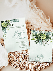 WHITE HANDMADE COTTON WEDDING INVITATION : C-SPRING DIGITAL - IndianWeddingCards