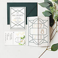 WHITE MATTE FLORAL THEMED - SCREEN PRINTED WEDDING INVITATION