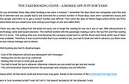 THE TAXI BOOKING CLONE - A MOBILE APP JUST FOR TAXIS