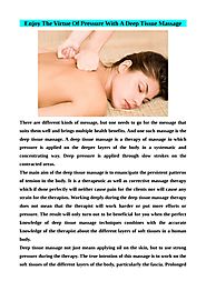 Relieve Your Tension With Deep Tissue Massage