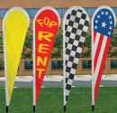 Tear Drop Attention Flags Mounted to Pole, Bow flags - Promotional Tools for Realtors and businesses
