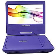 Sylvania SDVD7027 7-Inch Portable DVD Player with Car Bag/Kit, Swivel Screen, USB/SD Card Reader (Purple)