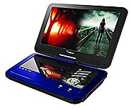 Impecca DVP1016 10.1 Inch Portable DVD Player, 6 Hour Rechargeable Battery, Swivel Screen, Blue