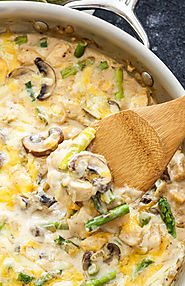 One Pot Creamy Chicken and Asparagus Casserole