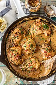 One Pot Mustard Chicken and Bacon Skillet
