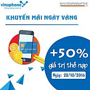 Vinaphone khuyến mãi nạp thẻ 50% ngày duy nhất 28/10/2016