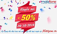 Mobifone khuyến mãi 50% nạp tiền trực tuyến ngày 28/10