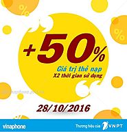 Vinaphone khuyến mãi 50% giá trị thẻ nạp ngày vàng 28/10/2016