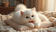 Stuffed White Persian Cat