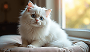 Fluffy White Persian Cat