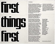 First Things First Manifesto