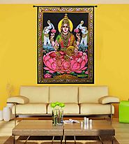 Hindu goddess prosperity lakshmi tapestry