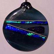 Peacock Colors Dichroic Fused Glass Christmas Ornament for Peacock Themed Christmas Tree Decorations