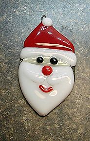 Fused Glass Father Christmas Tree Decoration and Gift Idea