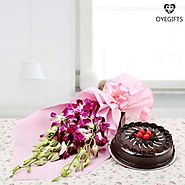 Make a Combo of Flowers and Cake